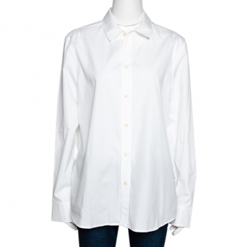 Pre Owned Saint Laurent Paris White Cotton Long Sleeve Shirt L