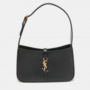Pre Owned Saint Laurent Black Leather LE 5 À 7 Shoulder Bag