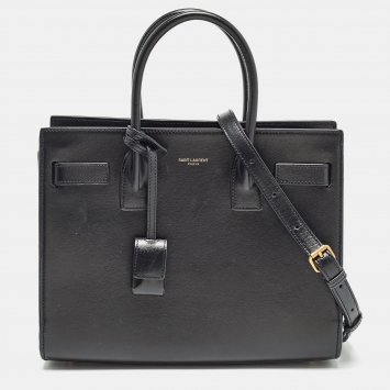 Pre Owned Saint Laurent Black Leather Baby Classic Sac De Jour Tote