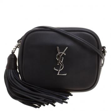 Pre Owned Saint Laurent Paris Black Leather Blogger Crossbody Bag