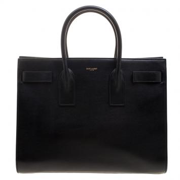 Pre Owned Saint Laurent Black Leather Large Classic Sac De Jour Tote