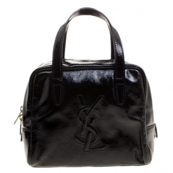 Pre Owned Saint Laurent Black Patent Leather Satchel