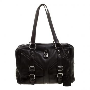 Pre Owned Saint Laurent Black Leather Satchel