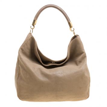 Pre Owned Saint Laurent Paris Beige Leather Roady Hobo