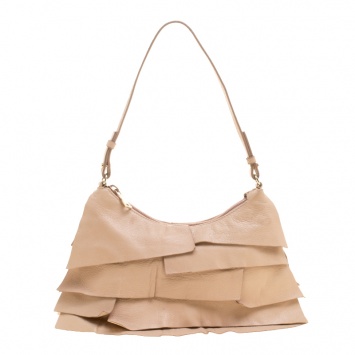 Pre Owned Saint Laurent Beige Leather St.Tropez Shoulder Bag