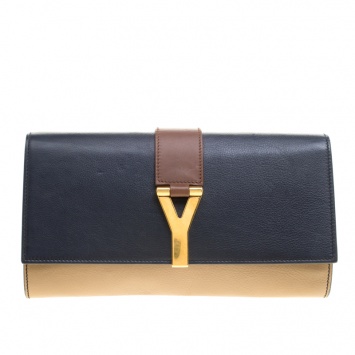 Pre Owned Saint Laurent Multicolor Leather Large Chyc Clutch