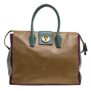 Pre Owned Saint Laurent Multicolor Leather and Suede Muse Two Bag