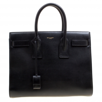 Pre Owned Saint Laurent Black Leather Small Classic Sac De Jour Tote
