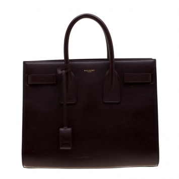 Pre Owned Saint Laurent Burgundy Leather Small Classic Sac De Jour Tote
