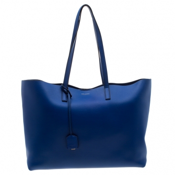 Pre Owned Saint Laurent Paris Blue Leather Shopper Tote