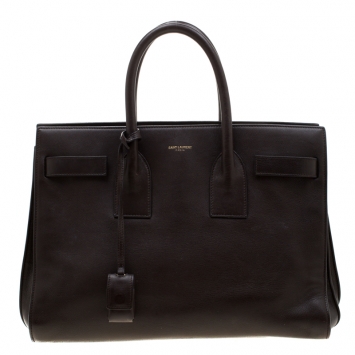 Pre Owned Saint Laurent Brown Leather Small Classic Sac De Jour Tote