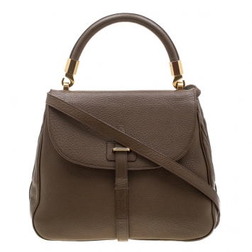 Pre Owned Saint Laurent Paris Brown Leather Top Handle Bag 