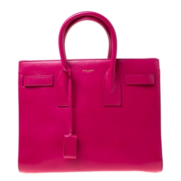 Pre Owned Saint Laurent Paris Pink Leather Small Classic Sac De Jour Tote