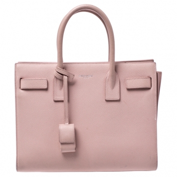 Pre Owned Saint Laurent Pink Leather Baby Classic Sac De Jour Tote