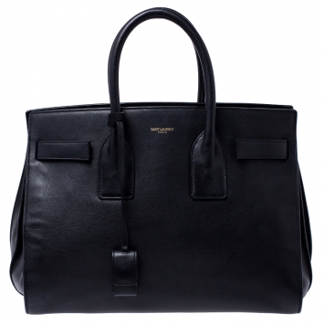 Pre Owned Saint Laurent Black Leather Small Classic Sac De Jour Tote