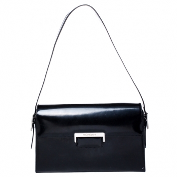 Pre Owned Saint Laurent Paris Black Patent Leather Shoulder Bag