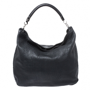 Pre Owned Saint Laurent Black Leather Roady Hobo 