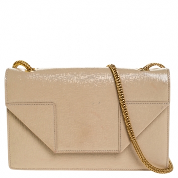 Pre Owned Saint Laurent Paris Beige Leather Betty Crossbody Bag