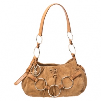Pre Owned Saint Laurent Paris Tan Nubuck Shoulder Bag