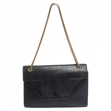 Pre Owned Saint Laurent Paris Black Leather Betty Shoulder Bag