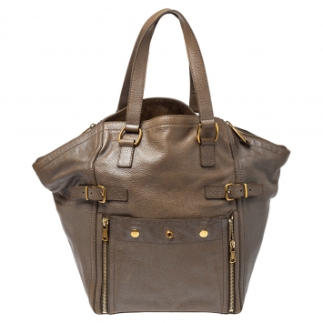 Pre Owned Yves Saint Laurent Beige Leather Large Downtown Tote