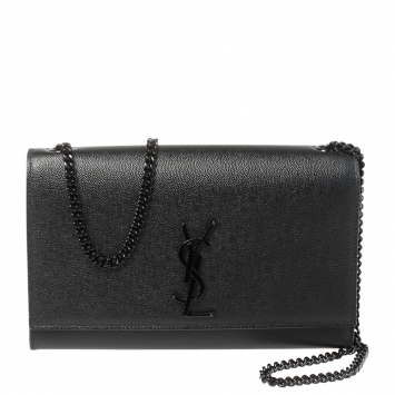 Pre Owned Saint Laurent Black Leather Medium Kate Shoulder Bag