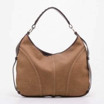 Pre Owned Yves Saint Laurent Canvas and Leather Trim Hobo 