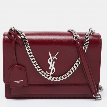 مملوكة مسبقًا Saint Laurent Red Leather Medium Sunset Shoulder Bag