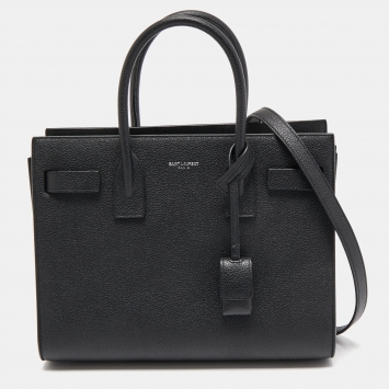 Pre Owned Saint Laurent Black Leather Baby Classic Sac De Jour Tote