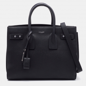 Pre Owned Saint Laurent Black Leather Small Classic Sac De Jour Tote