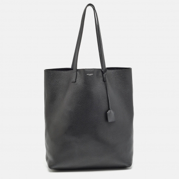 Pre Owned Saint Laurent Black Leather North South Tote