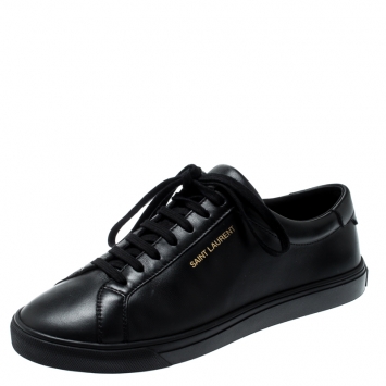 Pre Owned Saint Laurent Paris Black Leather Andy Low Top Sneakers Size 39