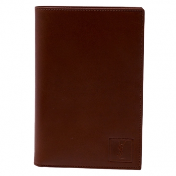 Pre Owned Saint Laurent Brown Leather Passport Cover