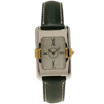 Pre Owned Saint Laurent Paris White Stainless Steel Classic Women's Wristwatch 21MM