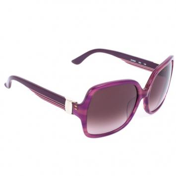 Pre Owned Salvatore Ferragamo Striped Purple 659S Square Oversized Womens Sunglasses
