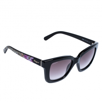 Pre Owned Salvatore Ferragamo Black/Multicolor SF858S Gradient Printed Sunglasses