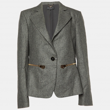 Pre Owned Salvatore Ferragamo Grey Wool Blazer XL