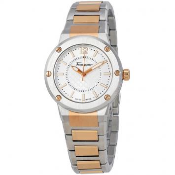 Pre Owned Salvatore Ferragamo Silver Stainless Steel F-80 Women's Wristwatch 33MM