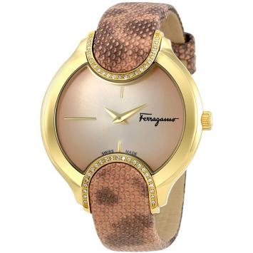 Pre Owned Salvatore Ferragamo Pink Gold Plated Stainless Steel FIZ050015 Women's Wristwatch 38MM