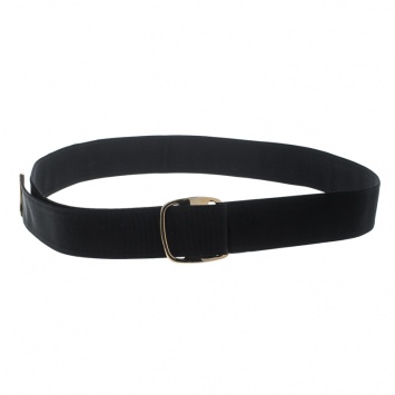 Pre Owned Salvatore Ferragamo Black Fabric Adjustable Belt One Size
