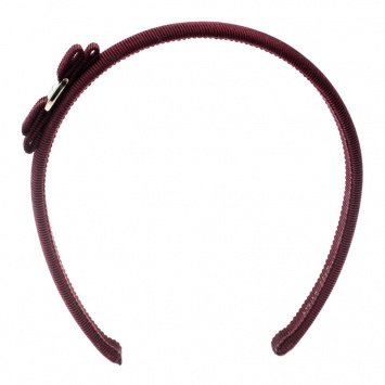 Pre Owned Salvatore Ferragamo Burgundy Gold Tone Vara Headband