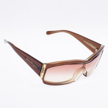 Pre Owned Salvatore Ferragamo Brown Rectangle Woman Sunglasses