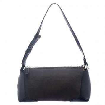 Pre Owned Salvatore Ferragamo Black Canvas and Leather Cosmetic Pouch