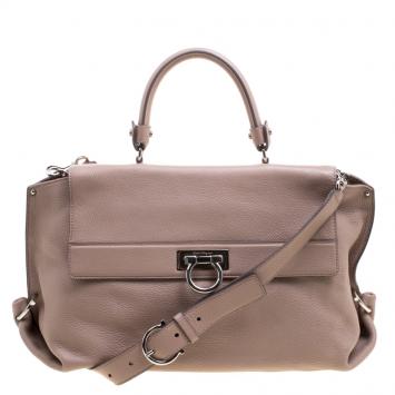 مملوكة مسبقًا Salvatore Ferragamo Beige Leather Medium Sofia Satchel
