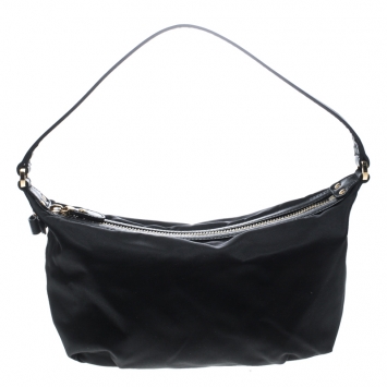 Pre Owned Salvatore Ferragamo Black Nylon Hobo
