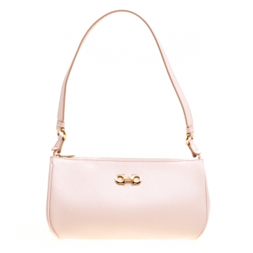 Pre Owned Salvatore Ferragamo Blush Pink Leather Shoulder Bag
