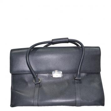 Pre Owned Salvatore Ferragamo Grey Calfskin Leather Nero Horse Bag