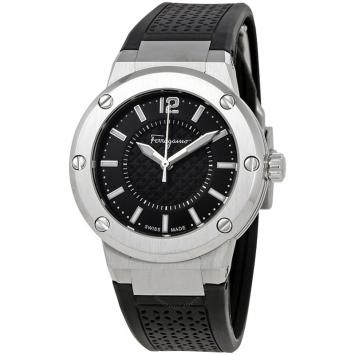Pre Owned Salvatore Ferragamo Black Stainless Steel F-80 Women's Wristwatch 33MM