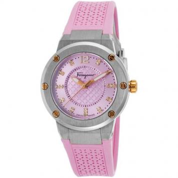 Pre Owned Salvatore Ferragamo Pink Stainless Steel FIG050015 Women's Wristwatch 33MM