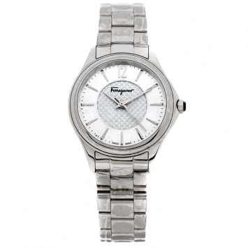 Pre Owned Salvatore Ferragamo Blue Stainless Steel FFV040016 Women's Wristwatch 33 mm